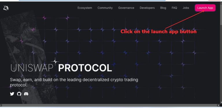 Uniswap lauch app button
