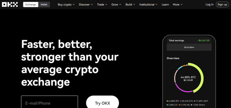 okex home page